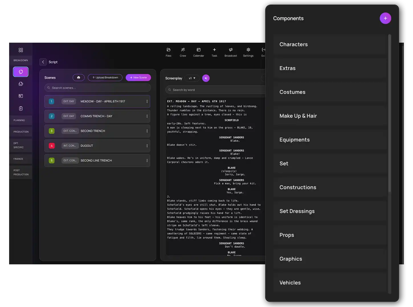 Connected shot breakdown system
